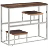 vidaXL Table console argenté acier inoxydable et bois de mélèze massif