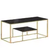 vidaXL Table basse doré acier inoxydable et verre trempé