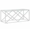 vidaXL Table basse 110x45x45 cm acier inoxydable et verre