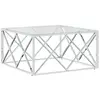 vidaXL Table basse 80x80x40 cm acier inoxydable et verre