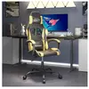 vidaXL Chaise de jeu pivotante Noir et doré Similicuir