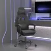 vidaXL Vidaxl Chaise De Jeu Pivotante Avec Repose-Pied Noir Similicuir