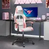 vidaXL Vidaxl Chaise De Jeu Pivotante Blanc Et Rose Similicuir