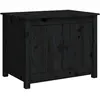 vidaXL Table basse Noir 71x49x55 cm Bois massif de pin