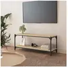 vidaXL Meuble TV Chêne sonoma 100x33x41 cm Bois d'ingénierie et acier