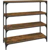 vidaXL Bibliothèque Chêne fumé 100x33x100cm Bois d'ingénierie et acier