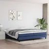 Sommier à ressorts de lit Bleu 200x200 cm Tissu Vidaxl Blue