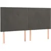 vidaXL Têtes de lit 4 pcs Gris foncé 90x5x78/88 cm Velours