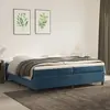 Sommier à ressorts de lit Bleu foncé 200x200 cm Velours Vidaxl Dark blue