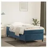 Sommier à ressorts de lit Bleu foncé 90x200 cm Velours Vidaxl Dark blue