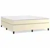 Sommier à ressorts de lit Crème 200x200 cm Similicuir Vidaxl Cream