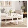 vidaXL Table basse Blanc 118x63x45 cm Bois massif de pin
