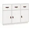 vidaXL Buffet Blanc 100x40x75 cm Bois massif de pin