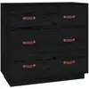 vidaXL Buffet Noir 80x40x75 cm Bois massif de pin
