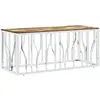 vidaXL Table basse argenté acier inoxydable/bois massif récupération