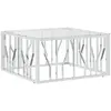 vidaXL Table basse 80x80x40 cm acier inoxydable et verre