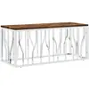 vidaXL Table basse 110x45x45 cm acier inoxydable et verre