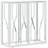 vidaXL Table console argenté 70x30x70 cm acier inoxydable et verre