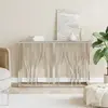 vidaXL Table console argenté 110x30x70 cm acier inoxydable et verre