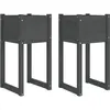 vidaXL Jardinières 2 pcs Gris 40x40x81 cm Bois massif de pin