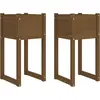 vidaXL Jardinières 2 pcs Marron miel 40x40x81 cm Bois massif de pin