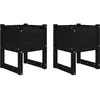 vidaXL Jardinières 2 pcs Noir 40x40x52,5 cm Bois massif de pin