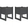 vidaXL Jardinières 2 pcs Gris 40x40x52,5 cm Bois massif de pin