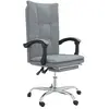 vidaXL Fauteuil inclinable de bureau Gris clair Tissu