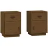 vidaXL Tables de chevet 2pcs Marron miel 40x34x55cm Bois de pin massif