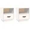 vidaXL Tables de chevet 2 pcs Blanc 40x34x45 cm Bois de pin massif