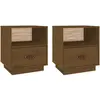 vidaXL Tables de chevet 2pcs Marron miel 40x34x45cm Bois de pin massif