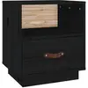 vidaXL Table de chevet Noir 40x34x45 cm Bois de pin massif