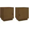 vidaXL Tables de chevet 2pcs Marron miel 40x34x45cm Bois de pin massif