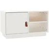 vidaXL Meuble TV Blanc 70x34x40 cm Bois de pin massif