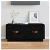 vidaXL Meuble TV Noir 80x34x35 cm Bois de pin massif