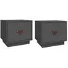 vidaXL Tables de chevet 2 pcs Gris 40x34x35 cm Bois de pin massif