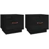 vidaXL Tables de chevet 2 pcs Noir 40x34x35 cm Bois de pin massif