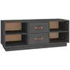 vidaXL Meuble TV Gris 100x34x40 cm Bois de pin massif