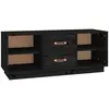 vidaXL Meuble TV Noir 100x34x40 cm Bois de pin massif