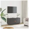 vidaXL Meuble TV Gris 80x34x40 cm Bois de pin massif