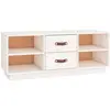 vidaXL Meuble TV Blanc 100x34x40 cm Bois de pin massif