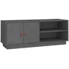 vidaXL Meuble TV Gris 105x34x40 cm Bois de pin massif