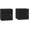 vidaXL Armoires murales 2 pcs Noir 31,5x30x30 cm Bois de pin massif