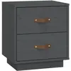 vidaXL Table de chevet Gris 40x34x45 cm Bois de pin massif