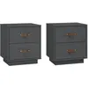 vidaXL Tables de chevet 2 pcs Gris 40x34x45 cm Bois de pin massif