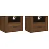 vidaXL Tables de chevet murales 2 pcs Chêne marron 50x36x40 cm