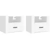 vidaXL Tables de chevet murales 2 pcs Blanc 50x36x40 cm