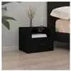 vidaXL Table de chevet murale Noir 50x36x40 cm