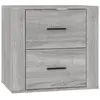 vidaXL Table de chevet murale Sonoma gris 50x36x47 cm