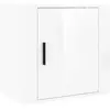 vidaXL Table de chevet murale Blanc brillant 50x30x47 cm